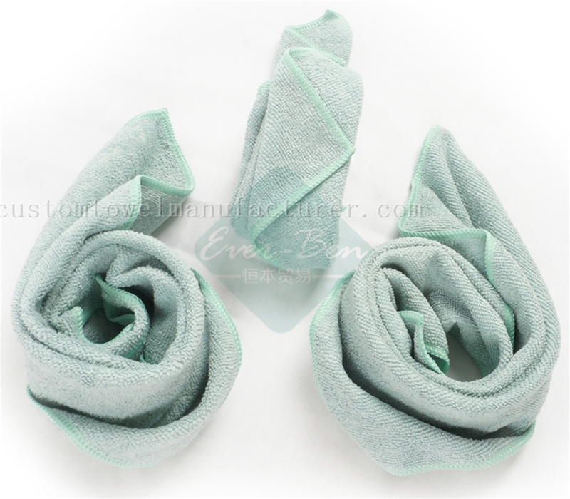 China Bulk green Microfiber polish towel Supplier Custom ribbed towels Factory